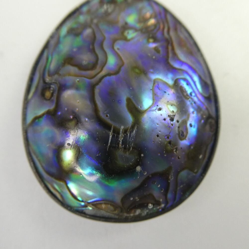 Reversible Double Sided Abalone Shell Oval Egg Pe… - image 4